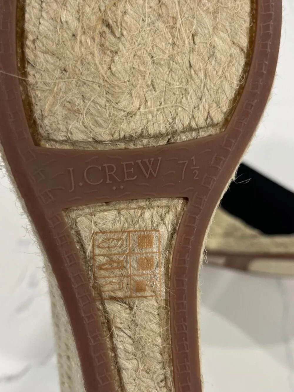J.Crew Seville Espadrille Wedges in Black Canvas Size 7.5